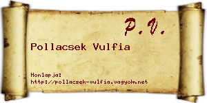 Pollacsek Vulfia névjegykártya